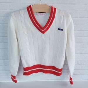 🐊🎾 Vintage 70's IZOD Lacoste Youth Tennis Sweater Unisex size 6